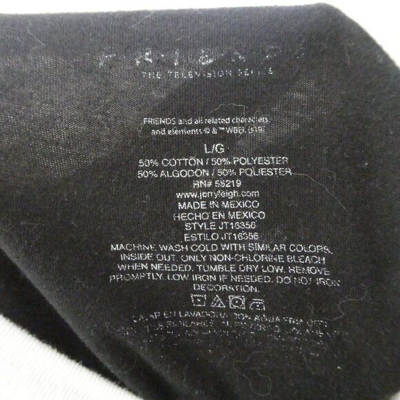 FRIENDS Ringer Tee T Shirt Ross Chandler Phoebe Lg - Picture 9 of 9